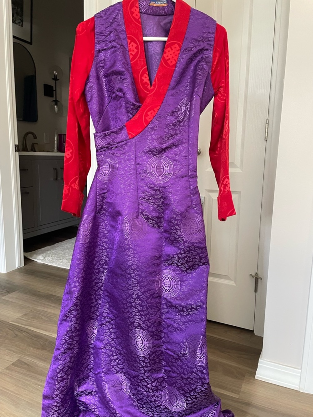 Purple and Red Wrap Nepal Dress